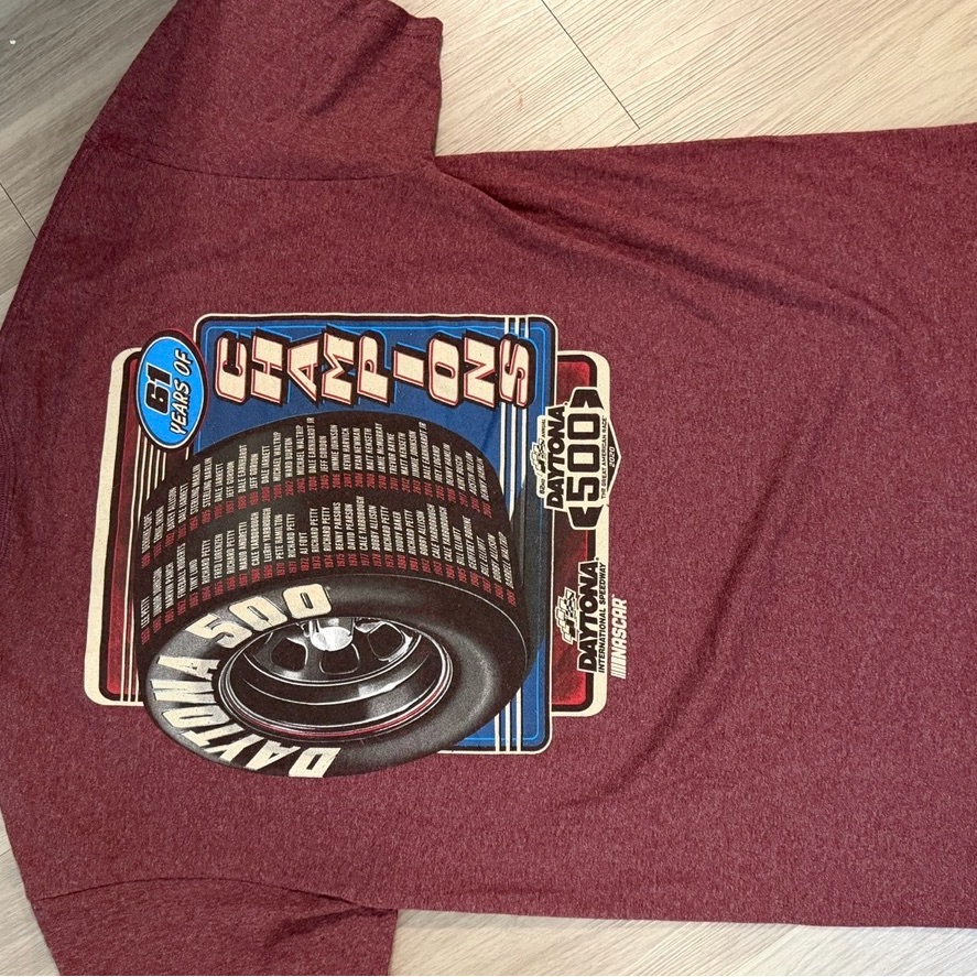 Nascar Maroon Daytona 500 Mens Shirt Nascar Maroon Daytona 500 Mens Shirt